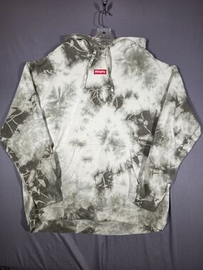 80Eighty Men’s XL Tie Dye Hoodie Gray White Pullover Streetwear Sweatshirt